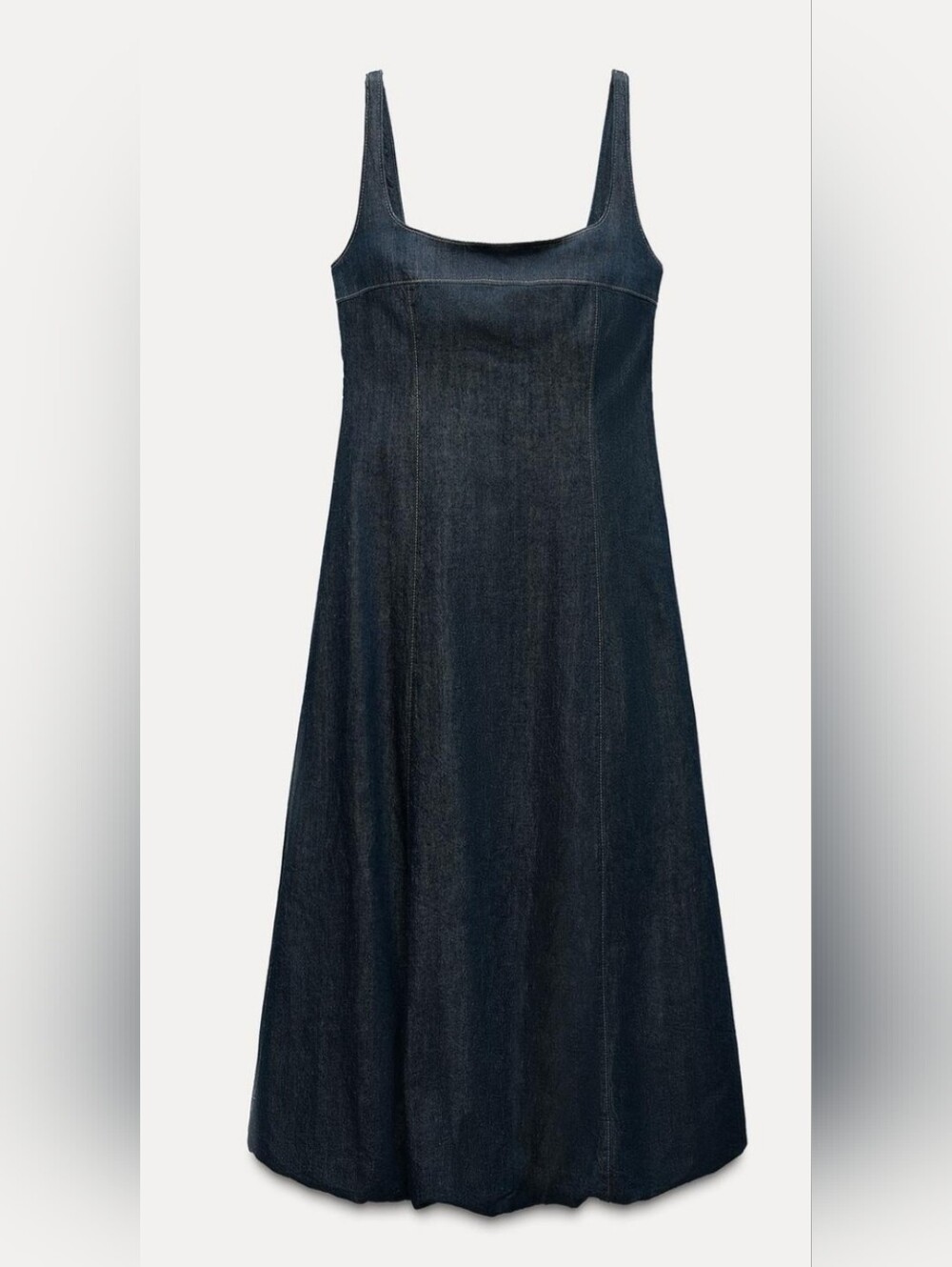 NWT ZARA Denim Baloon Dress- Dark Indigo Maxi - Picture 3 of 6